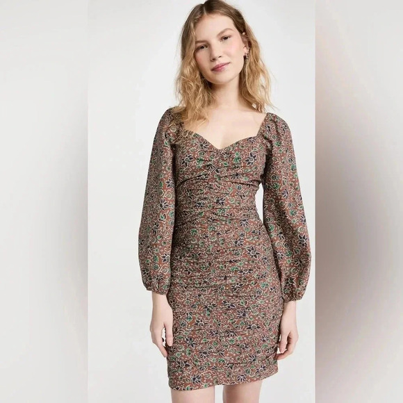 Veronica Beard Nadi Mini Dress In Cinnamon Multi - Picture 8 of 8